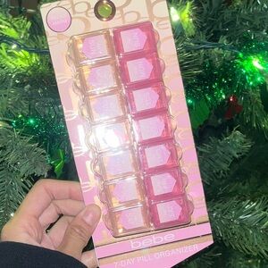 Bebe Pink and Gold 7-Day Pill Organizer